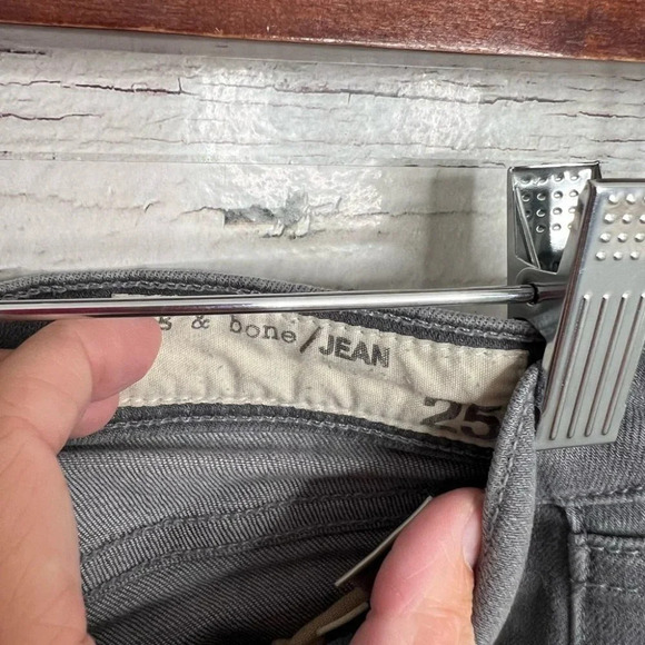 Rag & Bone Women's Skinny Slim Gray Wash Buxton Stretch Jeans Mid RIse Size 25 - Picture 7 of 10